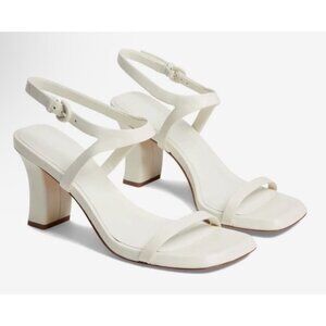 Vince Square Open Toe Luella Buckle Ankle Strap Size 8.5 NEW 3.25" Heel Marble C